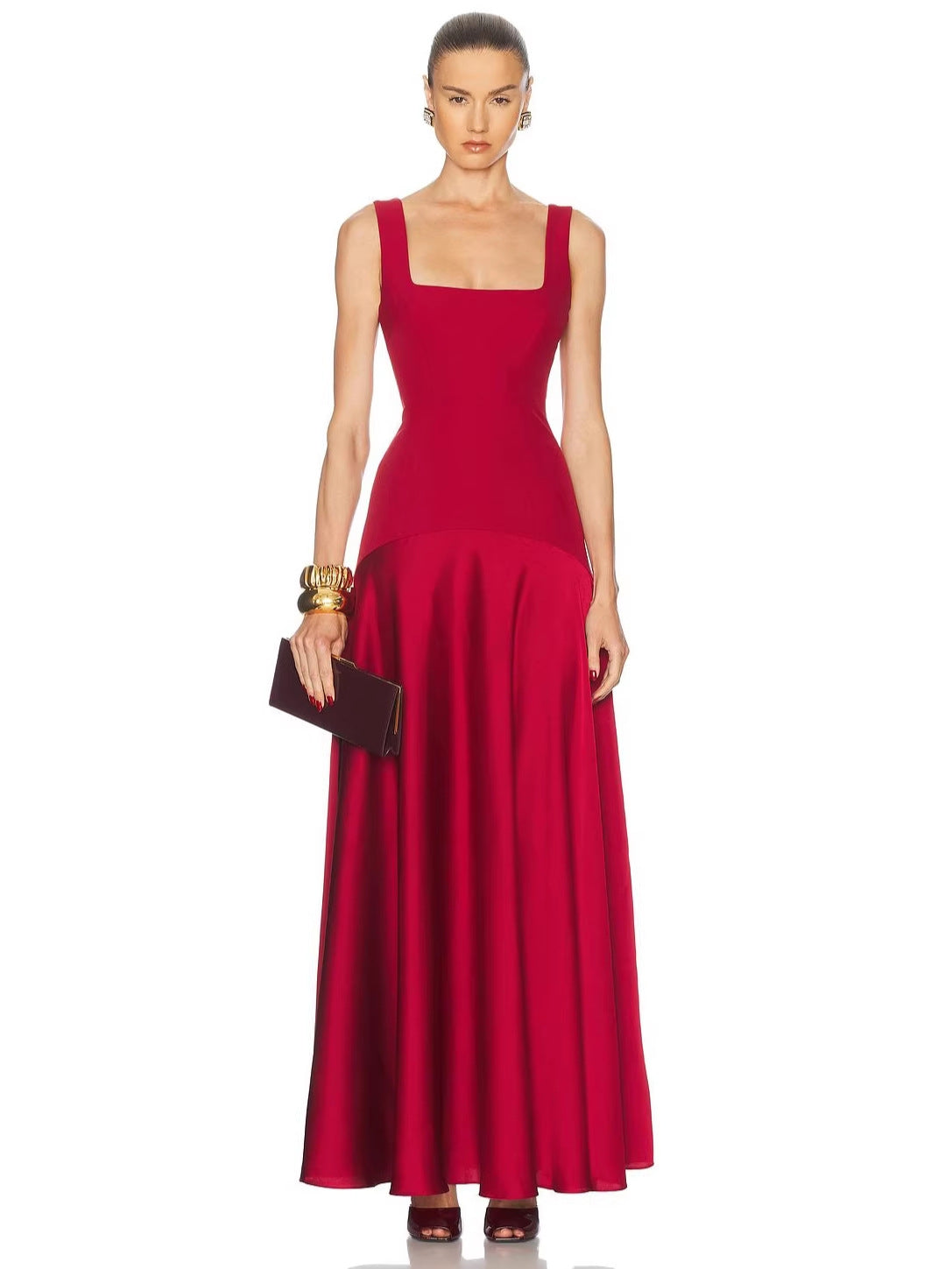 Em Stock | Vestido de Noite Preto, Vestido de Noite Preto, Vestido Longo Novo Vestido Maxi Europeu e Americano sem Mangas com Alças Finas