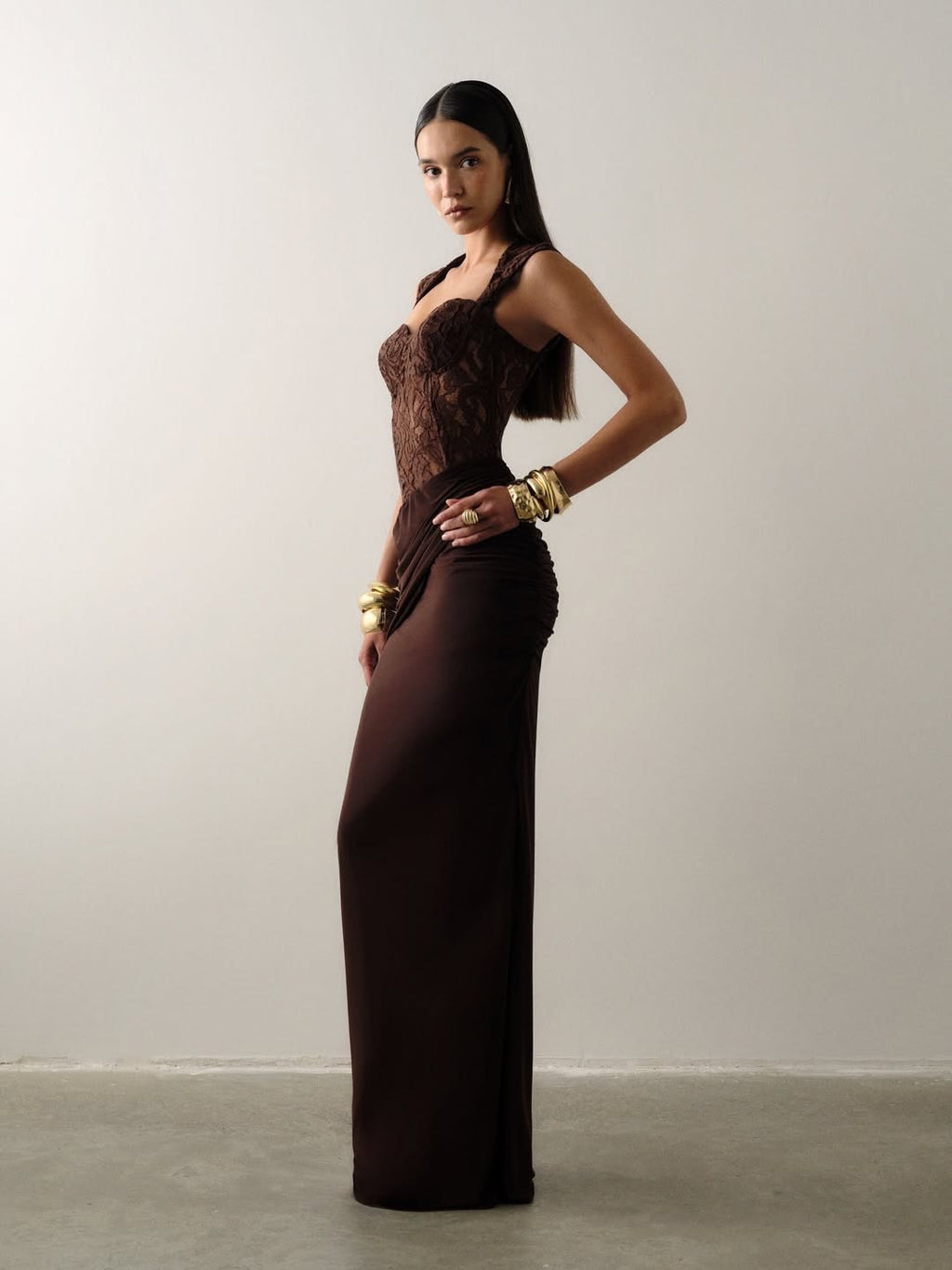Em Stock | Design vietnamita de nicho, boutique tailandesa, renda sexy, vestido de decote quadrado francês em linha A para damas de honor