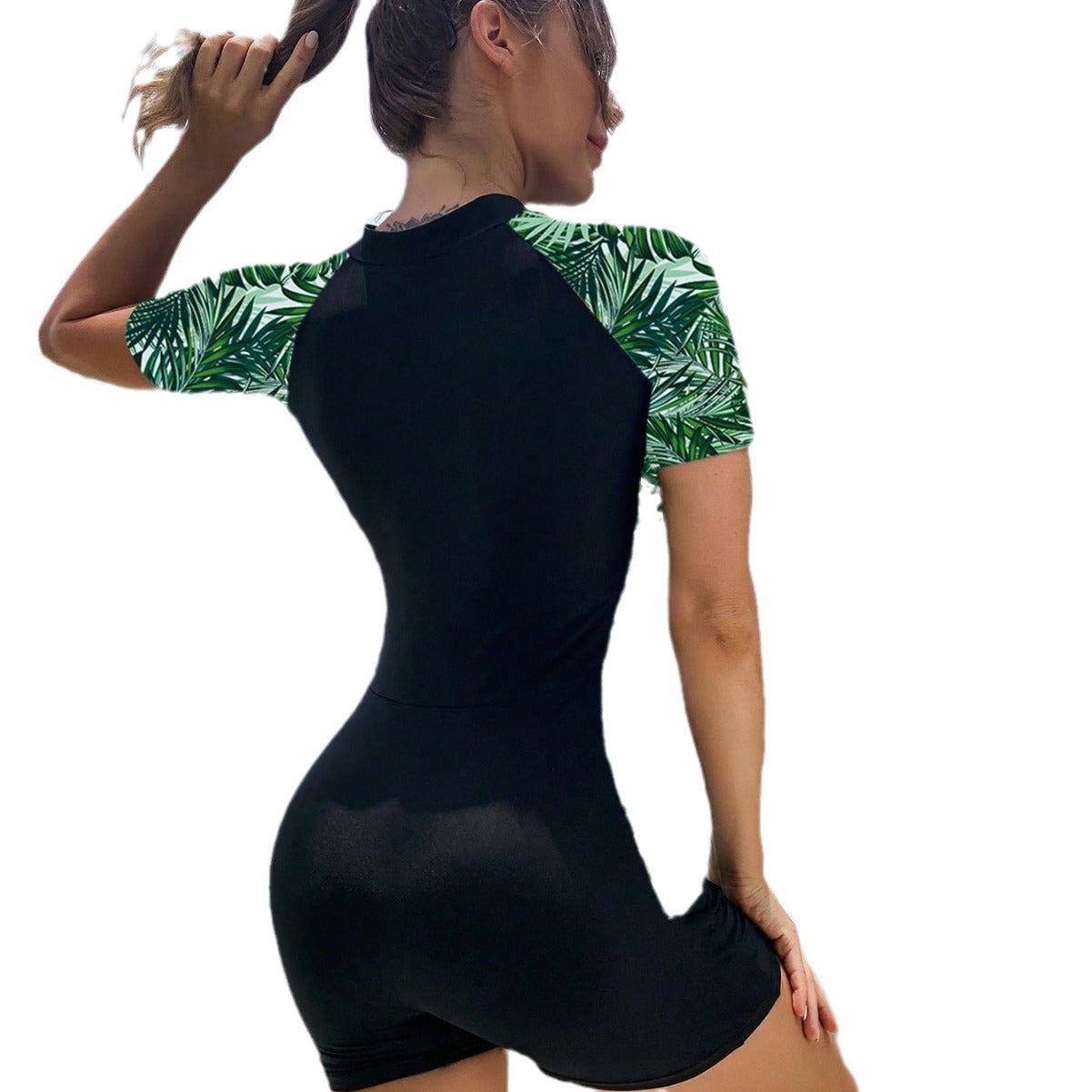 Fato de banho feminino: Fato de banho de água termal, fato de banho desportivo de uma peça com corte plano conservador para emagrecer novo fato de banho, fato de mergulho profissional para treino feminino