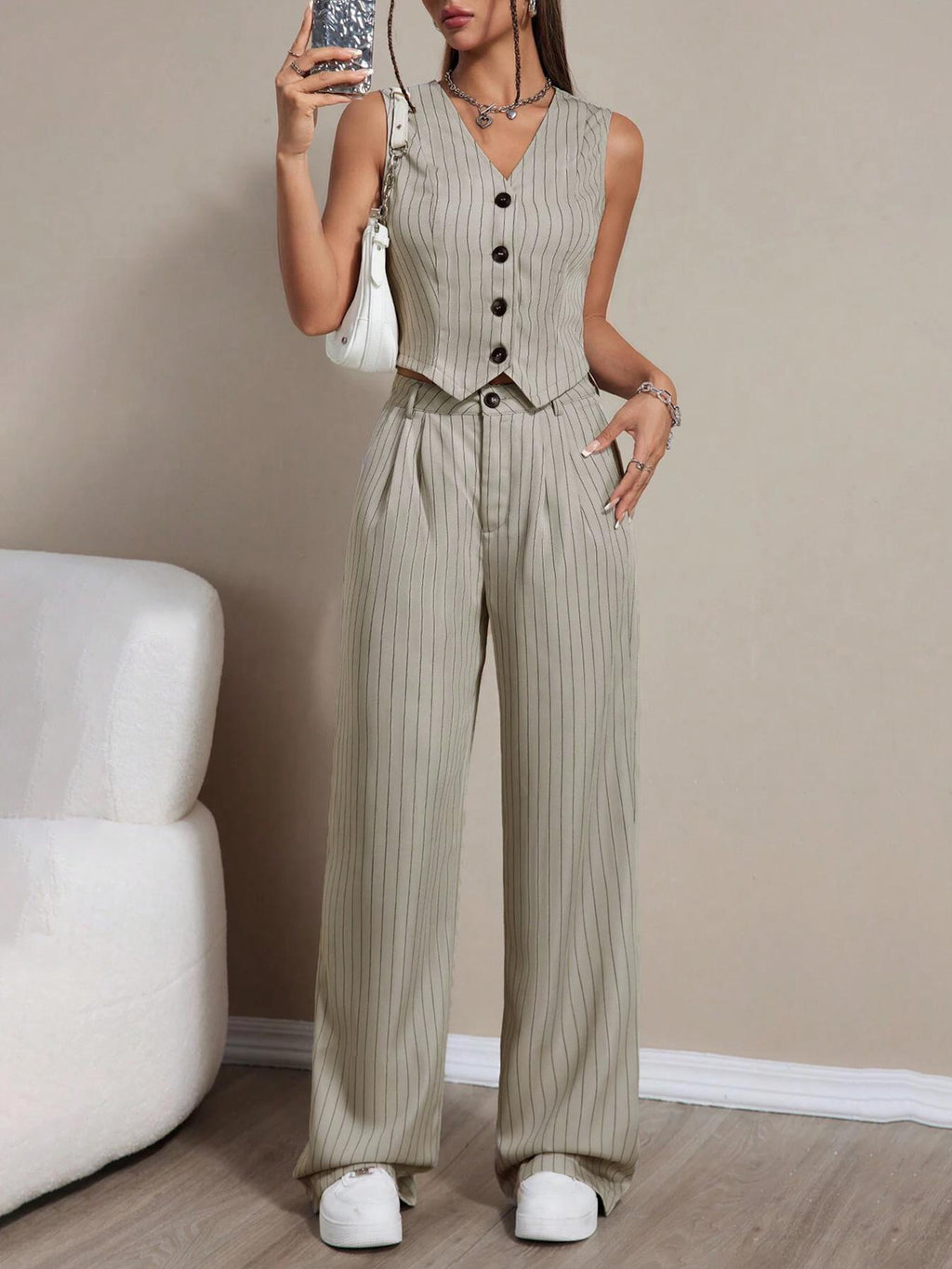 Conjunto Alfaitaria Listrado Feminino