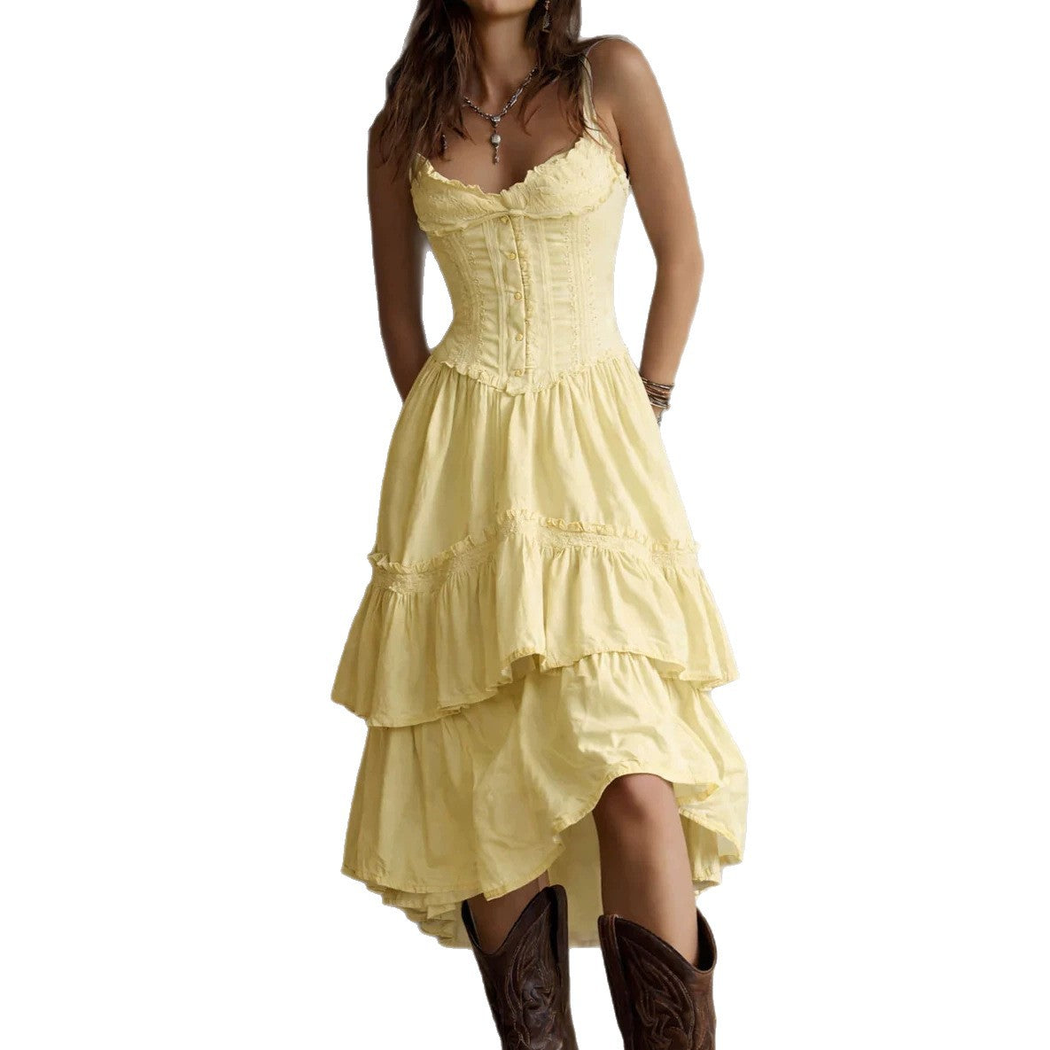 2026 Site Independente Europeu e Americano de Roupa Feminina Amazon Lace Slip, Vestido Bolo, Vestido de Gravata nas Costas