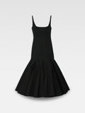 2025 Novo Vestido Francês de Alças Finas Europeu e Americano para Mulher, Estilo Emagrecedor Suave de Verão Estilo Simples Plissado Grande
