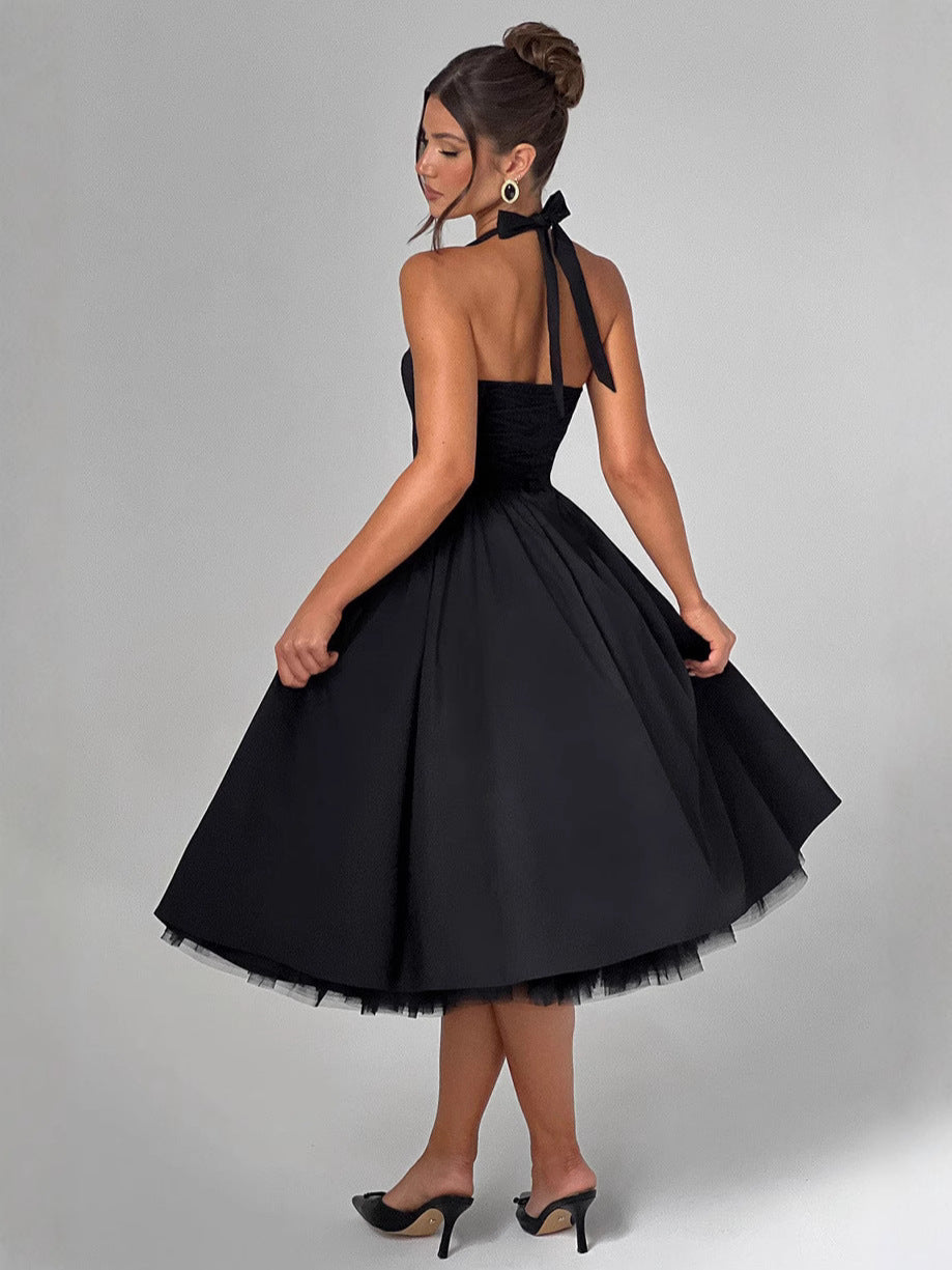 Vestido novo europeu e americano transfronteiriço 2025, saia bufante, vestido de noite da Amazon, estação independente feminina, vestido de gravata bestseller