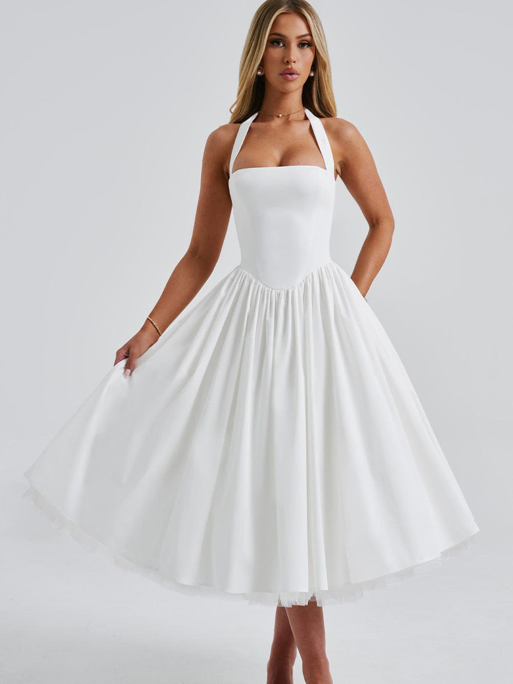 Vestido novo europeu e americano transfronteiriço 2025, saia bufante, vestido de noite da Amazon, estação independente feminina, vestido de gravata bestseller