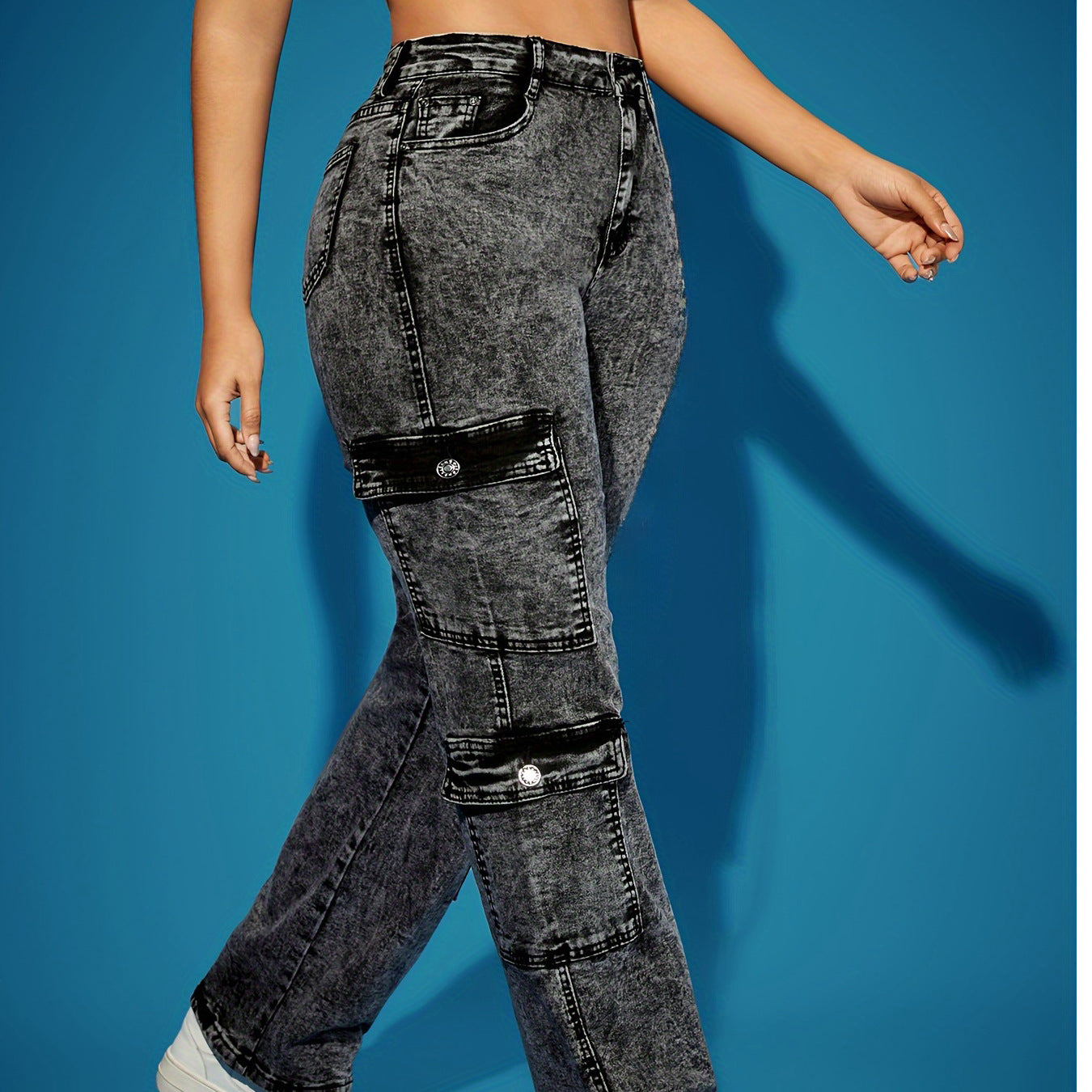 Calça cargo multibolsos elásticas Preta!