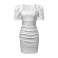 Verão 2026 Nova Saia Lápis Petite Slim Fit-Fit, decote quadrado, Vestido Slim 20083