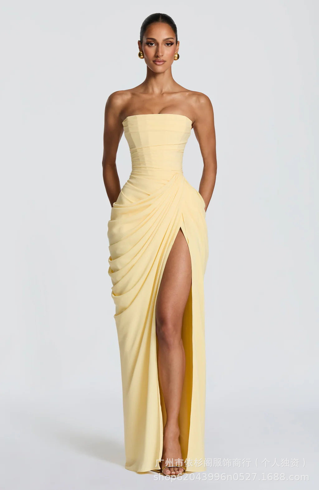 2026 Amazon 2026 Vestido de noche sin espalda sexy de Amazon 2026 Vestido de noche sin tirantes, hombros descubiertos, sin hombros descubiertos