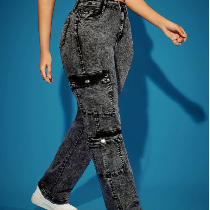 Calça cargo multibolsos elásticas Preta!