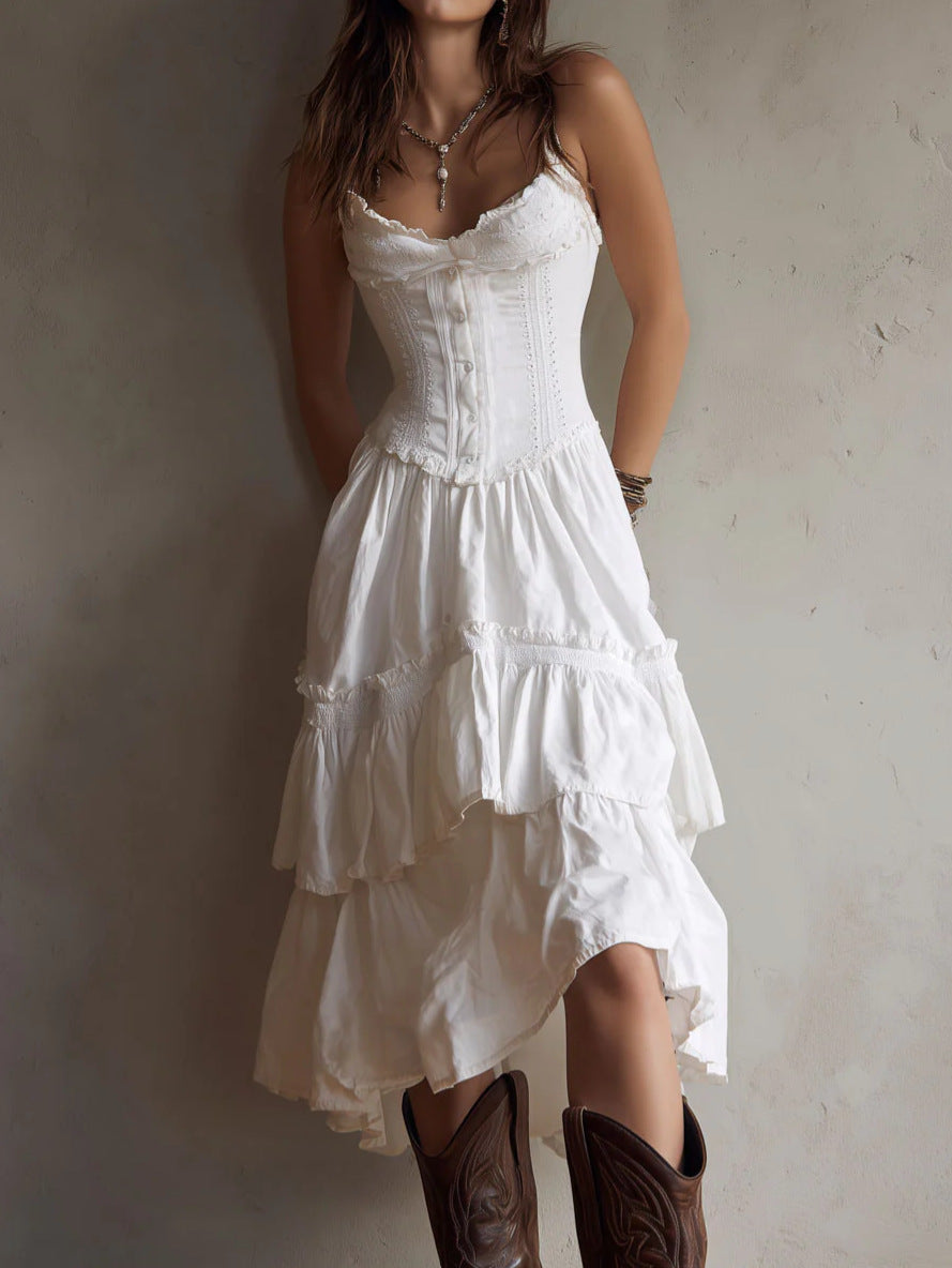 2026 Site Independente Europeu e Americano de Roupa Feminina Amazon Lace Slip, Vestido Bolo, Vestido de Gravata nas Costas