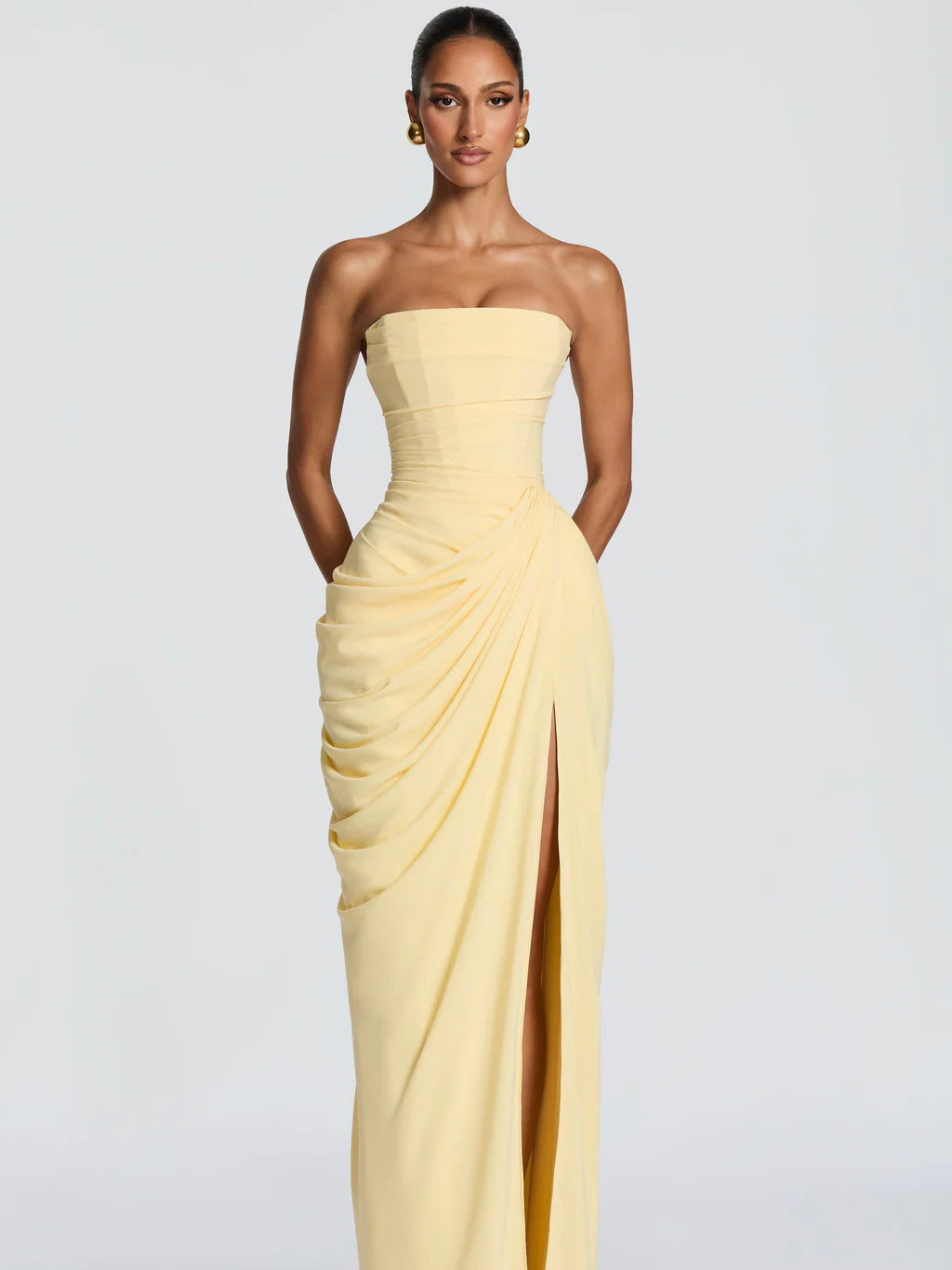2026 Amazon 2026 Vestido de noche sin espalda sexy de Amazon 2026 Vestido de noche sin tirantes, hombros descubiertos, sin hombros descubiertos