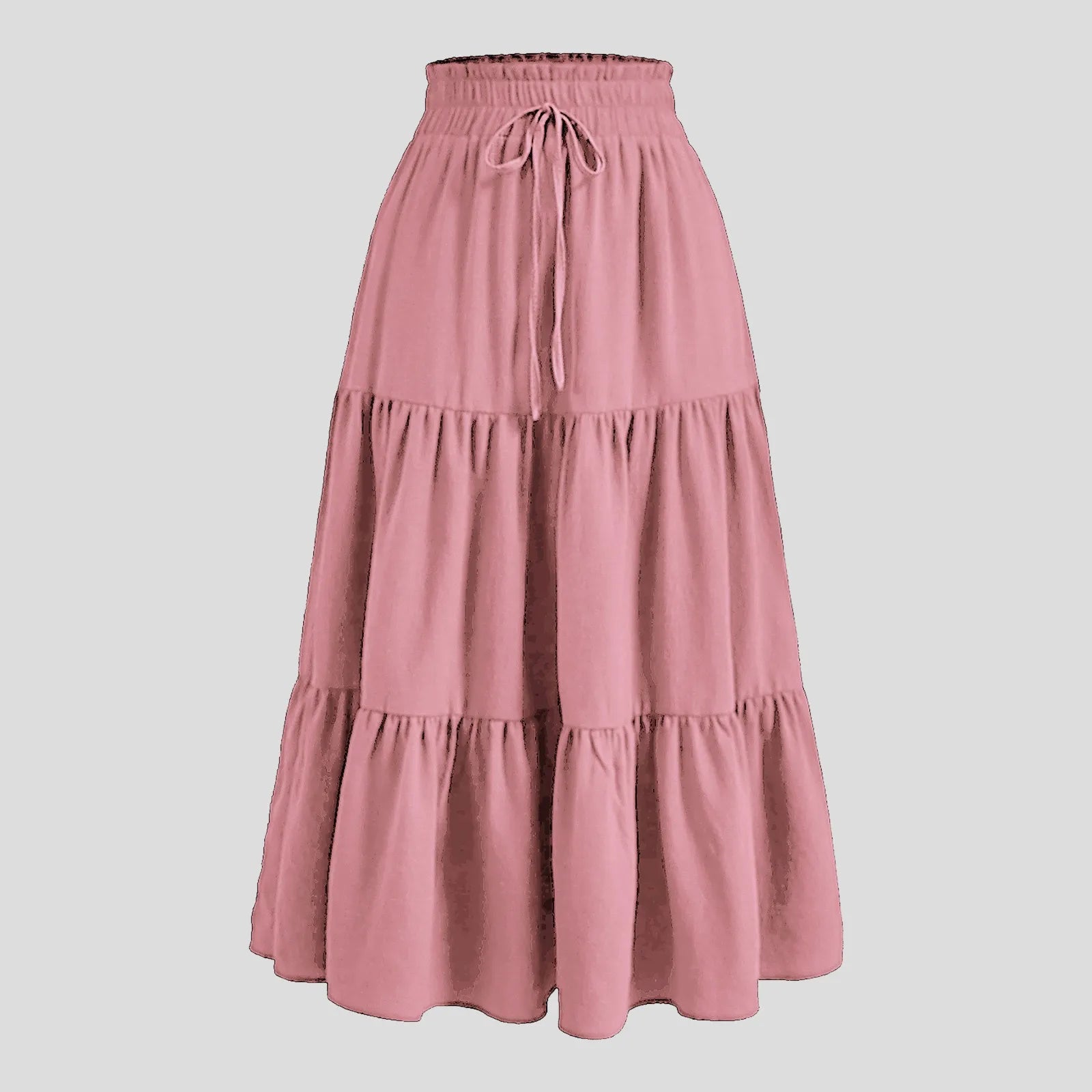 Women's Boho Floral Print Skirt Vintage High Waist Maxi Skirts Summer Casual Loose Beach Skirt Elegant Ladies Flowy Ruffle Skirt