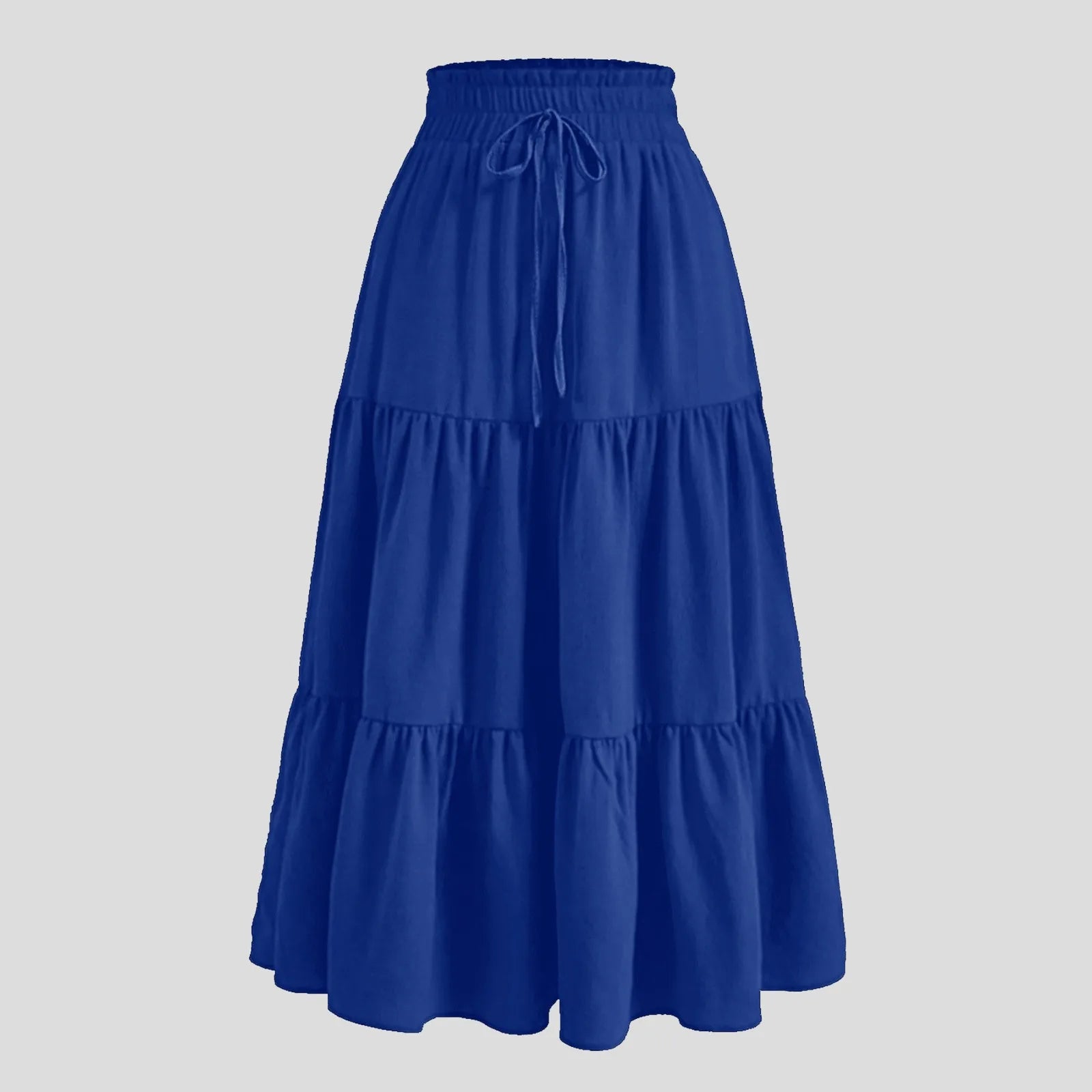 Women's Boho Floral Print Skirt Vintage High Waist Maxi Skirts Summer Casual Loose Beach Skirt Elegant Ladies Flowy Ruffle Skirt
