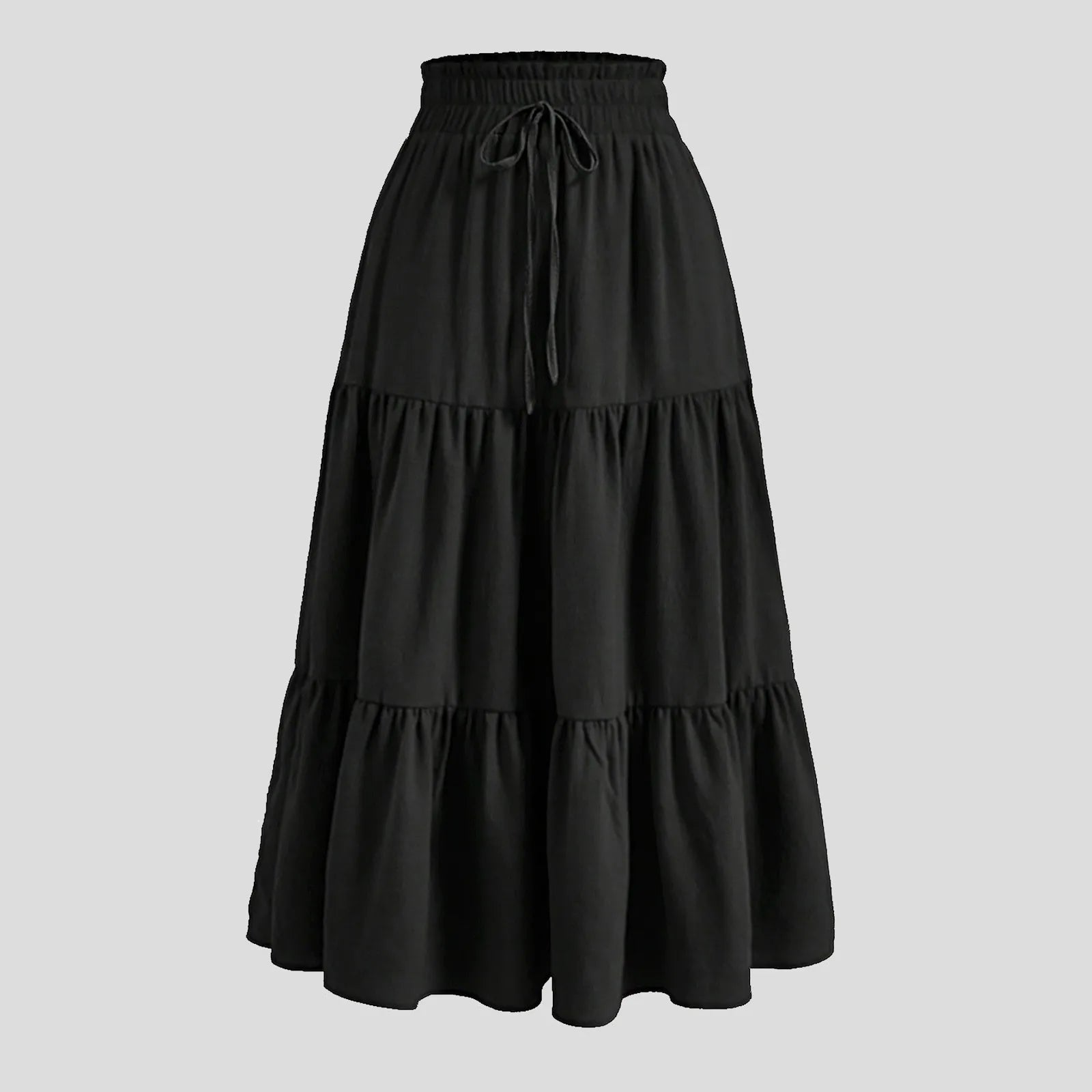 Women's Boho Floral Print Skirt Vintage High Waist Maxi Skirts Summer Casual Loose Beach Skirt Elegant Ladies Flowy Ruffle Skirt