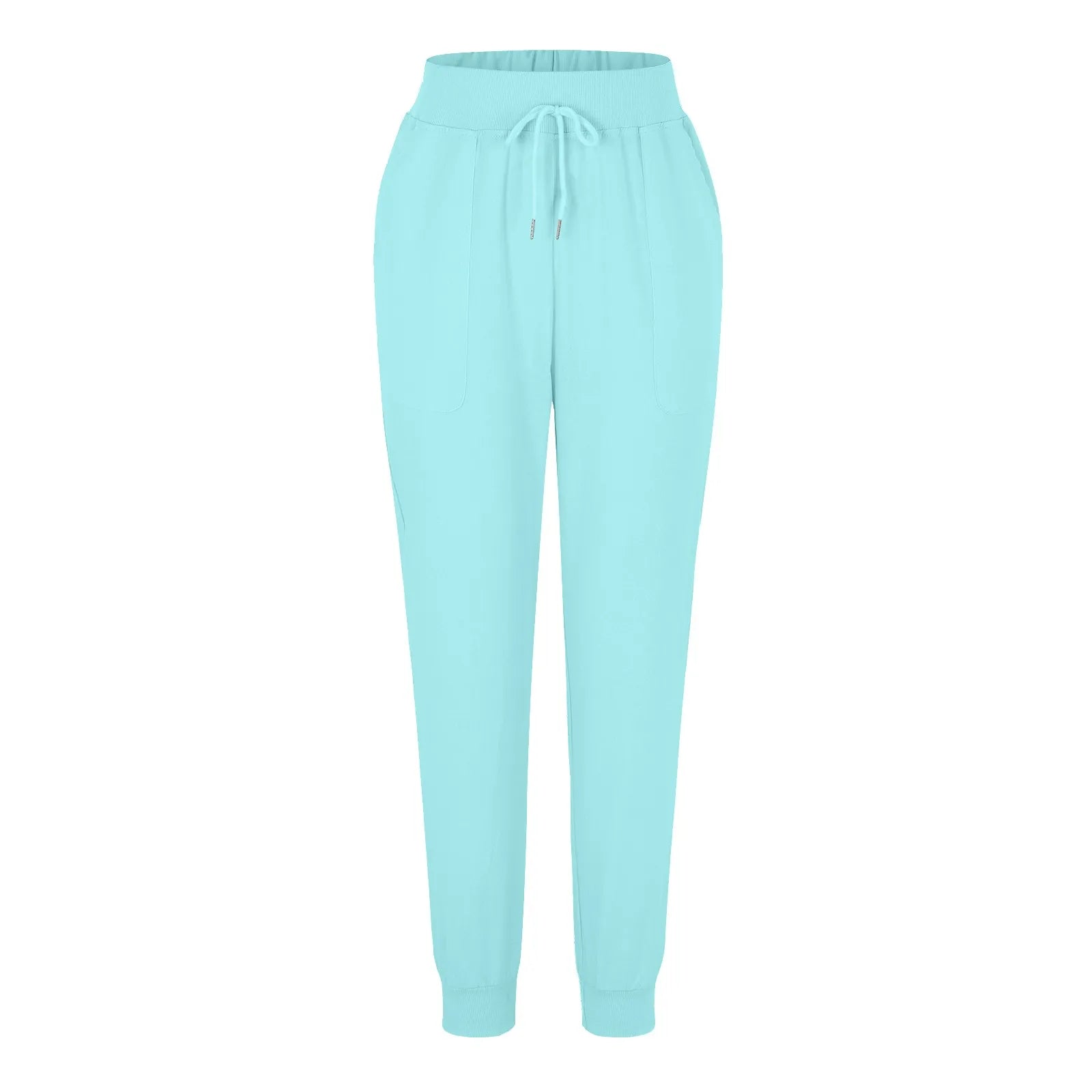 Tops Cotton Linen Drawstring Y2k Cargo Pants Women Streetwear Elastic Waist Pants Casual Trousers With Pockets Straight Trousers