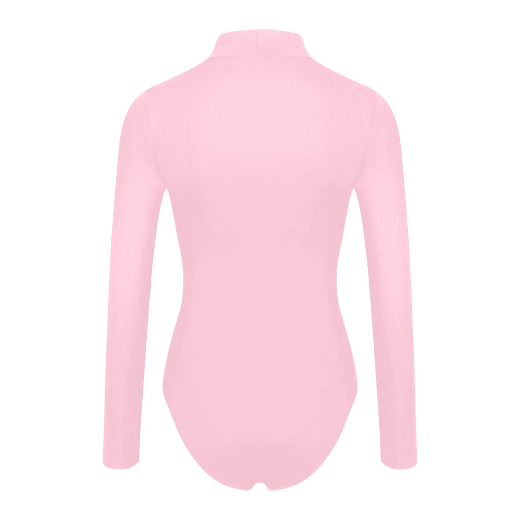 Women's Turtleneck Long Sleeve Bodysuits Basic Slim Fit Lightweight Solid Color Spring Autumn Tops Butt Lifting Shapewear Romper