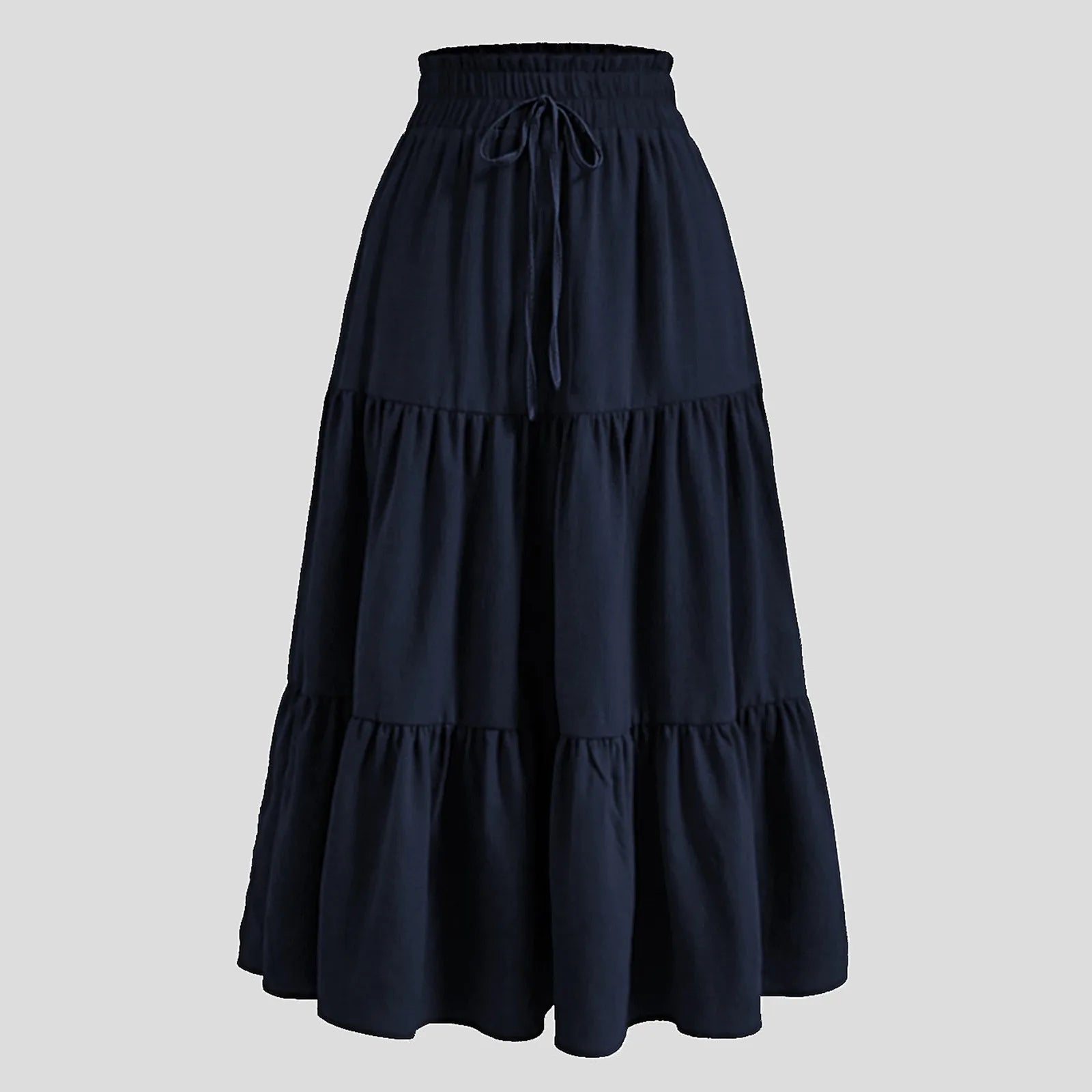 Women's Boho Floral Print Skirt Vintage High Waist Maxi Skirts Summer Casual Loose Beach Skirt Elegant Ladies Flowy Ruffle Skirt