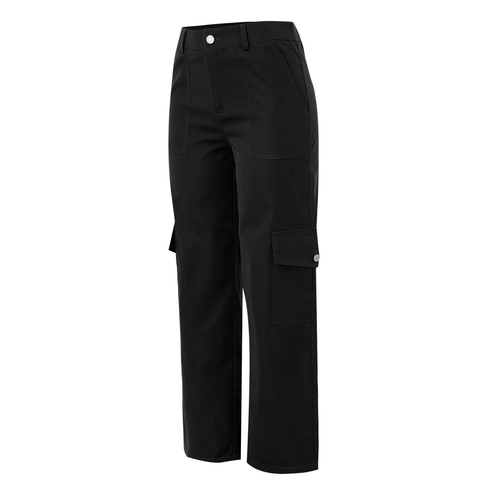 Y2k Black Cargo Pants For Women High Waist Slim Fit Palazzo Workwear Female Wide Leg Pants Streetwear Casual Hip Hop Trousers