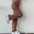 Y2k Black Cargo Pants For Women High Waist Slim Fit Palazzo Workwear Female Wide Leg Pants Streetwear Casual Hip Hop Trousers