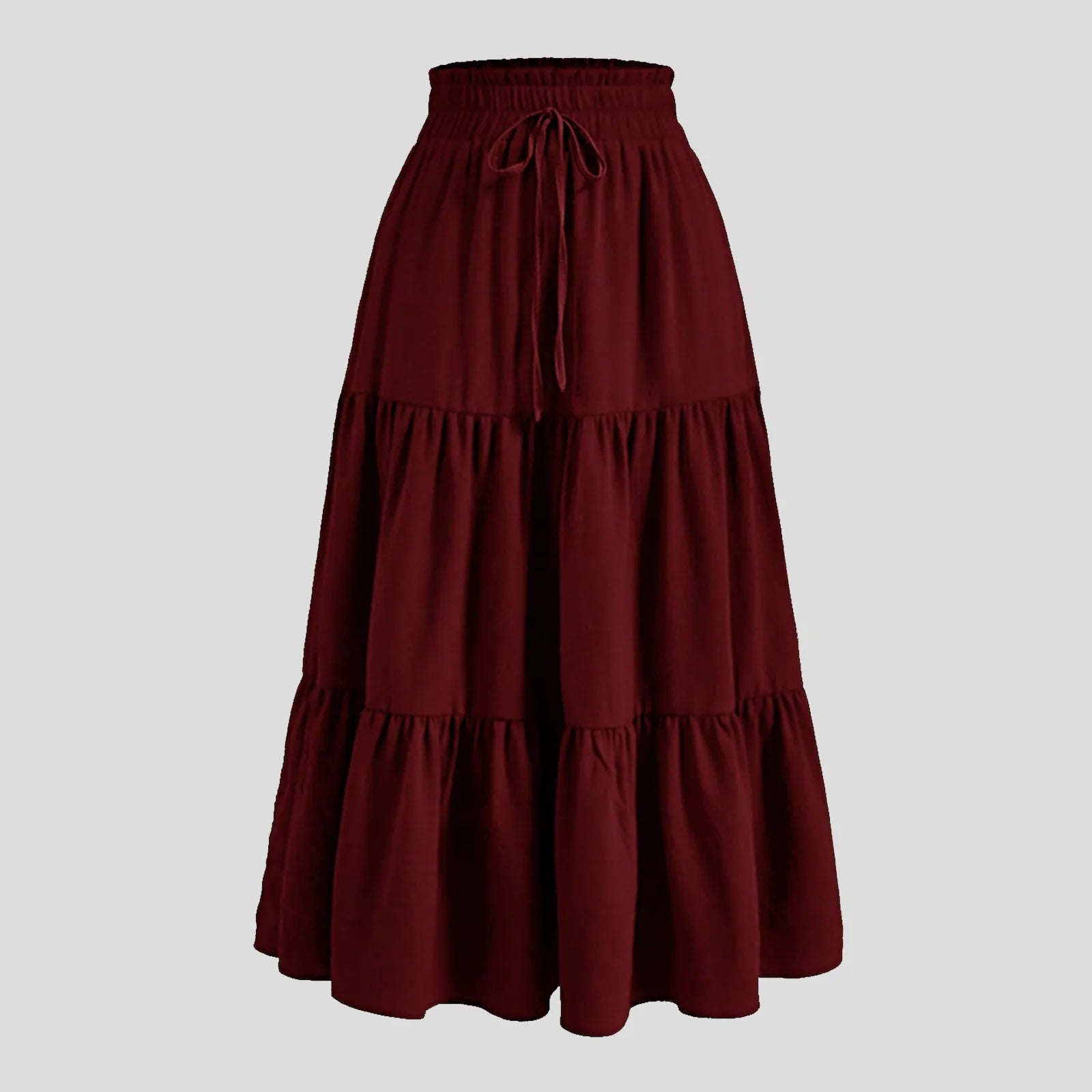 Women's Boho Floral Print Skirt Vintage High Waist Maxi Skirts Summer Casual Loose Beach Skirt Elegant Ladies Flowy Ruffle Skirt