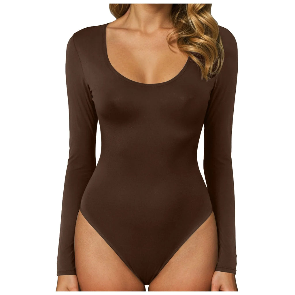 Female Underwear Woman One-Piece Bodysuit Long Sleeve Seamless Bodycon Waist Trainer Body Shaper Sheath Flat Belly Shapewear